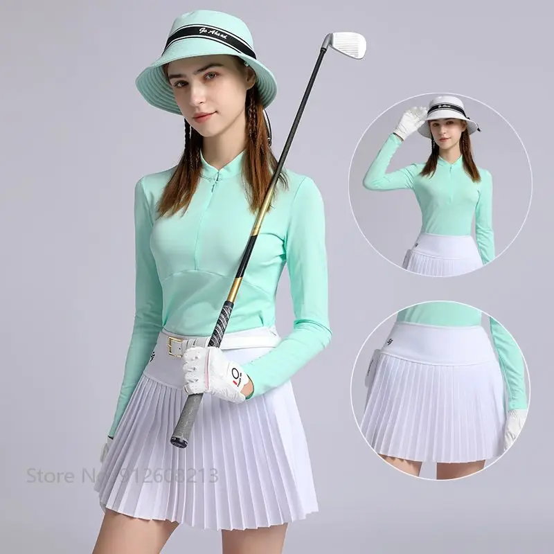 Swan Love Golf Long Sleeve Shirt Women Sun Protection Golf T-shirt Ladies High Waist Pleated Skirt Slim Short Skort Clothing Set
Swan Love Golf Long Sleeve Shirt Women Sun Protection Golf T-shirt Ladies High Waist Pleated Skirt Slim Short Skort Clothing Set
