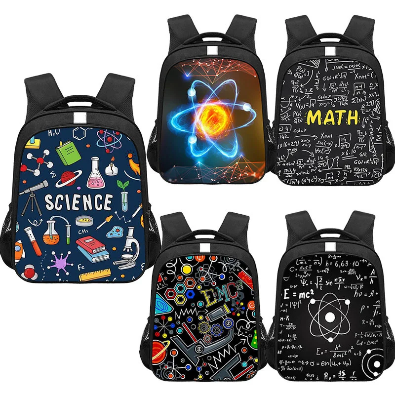 

Детский рюкзак с математической формулой, с геометрическим принтом алгебраик, школьные ранцы, научная химическая сумка для книг для мальчиков и девочек-подростков, дорожные сумки
