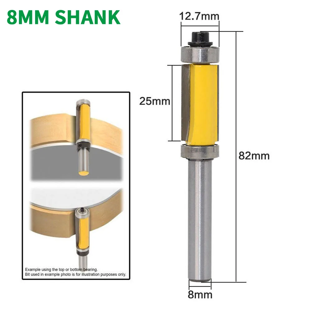 1PC 8MM Shank Milling Cutter Wood Carving Flush Trim Router Bit Top & Bottom Bearing Woodworking Tool Woodworking Router Bits
1PC 8MM Shank Milling Cutter Wood Carving Flush Trim Router Bit Top & Bottom Bearing Woodworking Tool Woodworking Router Bits