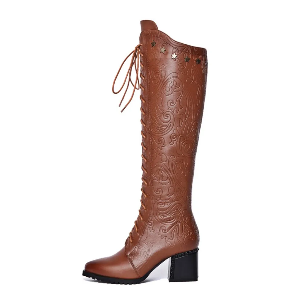 Lilyptuart Knee High Boots Women Winter 2023 Cow Genuine Leather Pointed Toe High Heel Laces Punk Warm Long Boots Shoes Size 42
Lilyptuart Knee High Boots Women Winter 2023 Cow Genuine Leather Pointed Toe High Heel Laces Punk Warm Long Boots Shoes Size 42