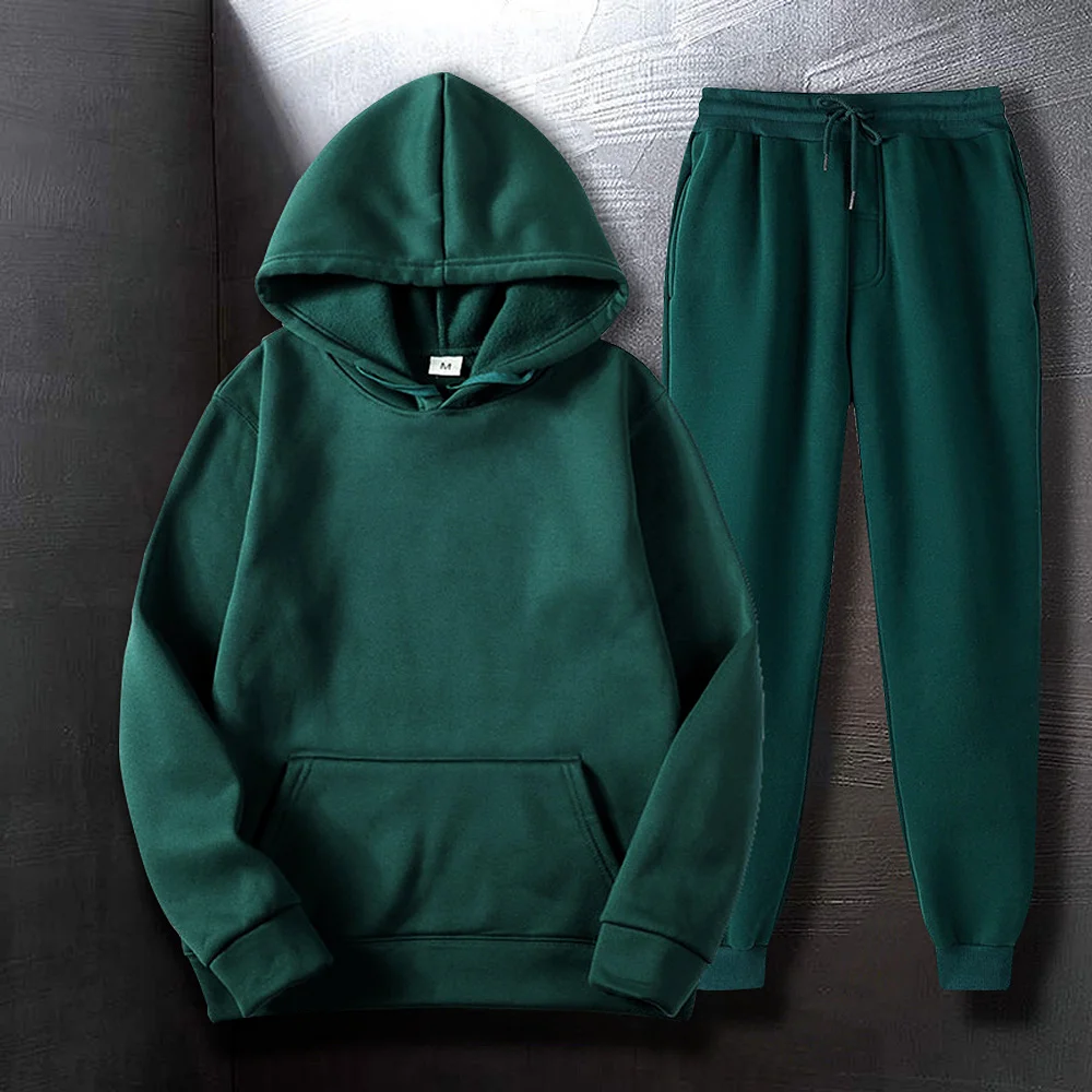 Tracksuit Jogging Green Suit 2 Piece Fleece Hoodie Pants Set Fashion Clothing Spring and Autumn Clothes Men Sets
Tracksuit Jogging Green Suit 2 Piece Fleece Hoodie Pants Set Fashion Clothing Spring and Autumn Clothes Men Sets