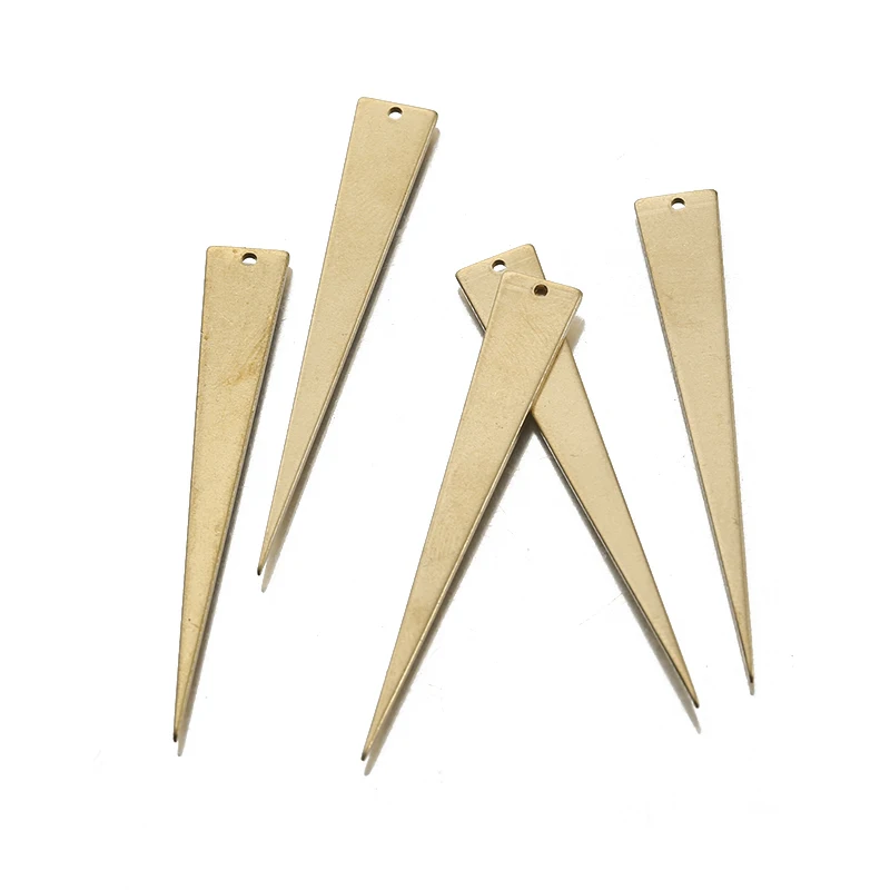 

10Pcs Raw Raw Brass Triangle Stamping Long Stick Bar Charms Pendants For Diy Boho Witchy Drop Earrings Necklace Jewelry Making