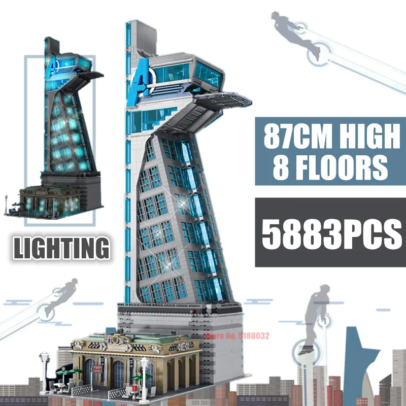 87CM 5883PCS UPGRAD 8 Floors Marvels IronMan Avengers Tower Tony Heroes Thanos Captian Thor Stark Building Block Brick Kid Toy
87CM 5883PCS UPGRAD 8 Floors Marvels IronMan Avengers Tower Tony Heroes Thanos Captian Thor Stark Building Block Brick Kid Toy