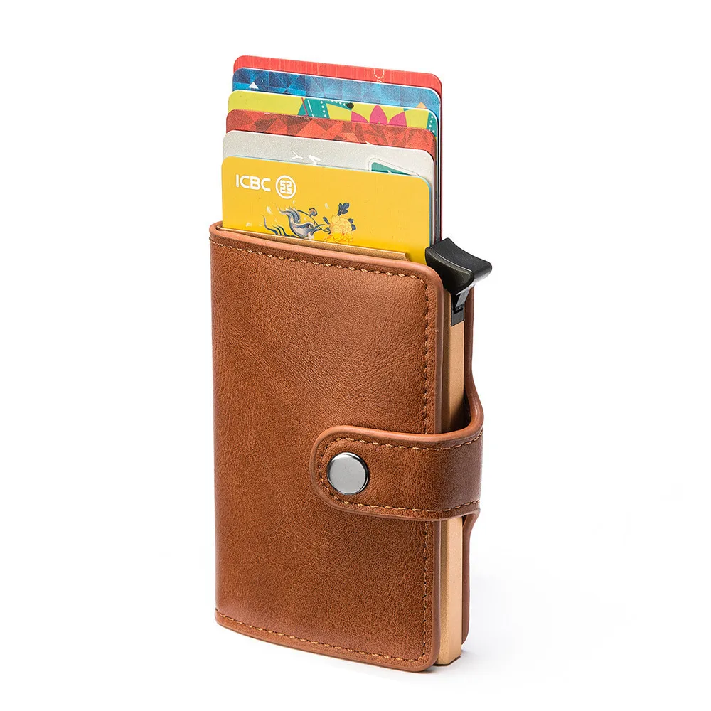 Men's Business Mini Aluminum Metal Automatic Card Holder Vintage PU Leather Card Case
Men's Business Mini Aluminum Metal Automatic Card Holder Vintage PU Leather Card Case