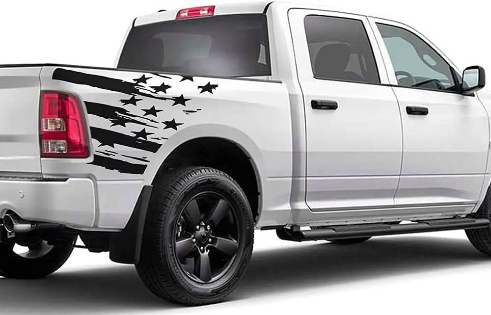 Bed Shred Flag Graphics Vinyl Decals Compatible with Dodge ram 1500 (Matte Black)
Bed Shred Flag Graphics Vinyl Decals Compatible with Dodge ram 1500 (Matte Black)