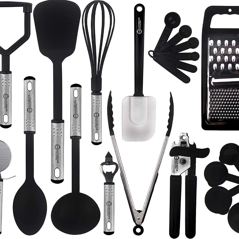 Lux Decor Collection Cooking Utensils Set-Kitchen Accessories, Nylon Cookware Set-Kitchen Gadget Tools of Black 23 Pieces
Lux Decor Collection Cooking Utensils Set-Kitchen Accessories, Nylon Cookware Set-Kitchen Gadget Tools of Black 23 Pieces