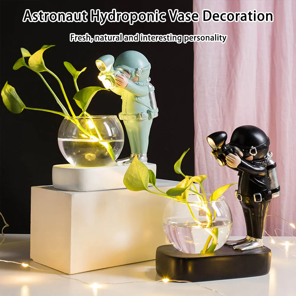 Modern Creative Astronaut Resin Decorative Flower Pot Glass Vase Desk Vase Room Home Desktop Decor Accessories
Modern Creative Astronaut Resin Decorative Flower Pot Glass Vase Desk Vase Room Home Desktop Decor Accessories