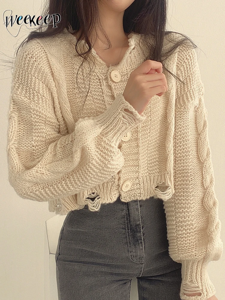 Женский Повседневный Кардиган на пуговицах Weekeep, однотонный Свободный вязаный джемпер на пуговицах с длинным рукавом в Корейском стиле
Женский Повседневный Кардиган на пуговицах Weekeep, однотонный Свободный вязаный джемпер на пуговицах с длинным рукавом в Корейском стиле