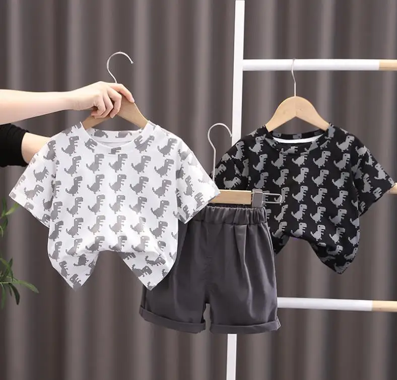 Summer Infant baby clothes fashion boy Printed dinosaur short sleeves T-shirt+shorts 2pcs kids bebes outfits children clothing
Summer Infant baby clothes fashion boy Printed dinosaur short sleeves T-shirt+shorts 2pcs kids bebes outfits children clothing