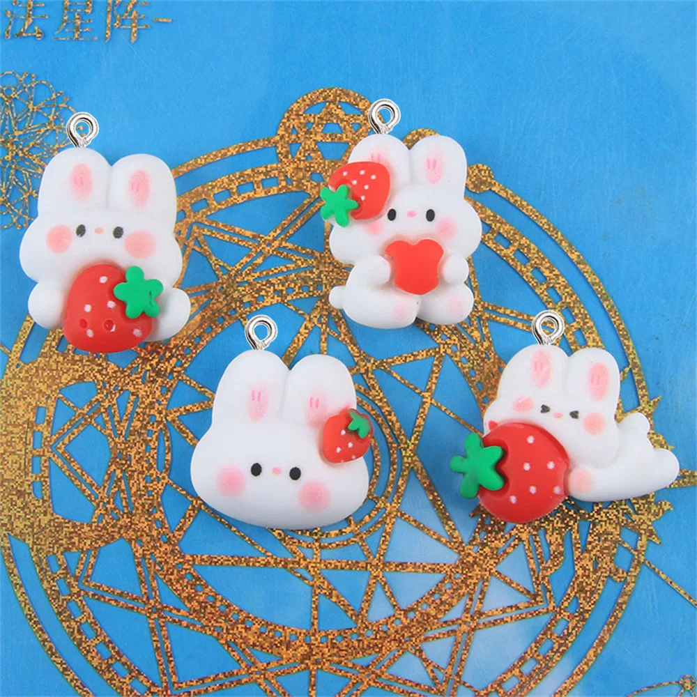 10Pcs Cute Cartoon Strawberry Rabbit Resin Charm Earring Car Keychain Ornament Pendant Girl Gift DIY Jewelry Making Bunny Crafts
10Pcs Cute Cartoon Strawberry Rabbit Resin Charm Earring Car Keychain Ornament Pendant Girl Gift DIY Jewelry Making Bunny Crafts