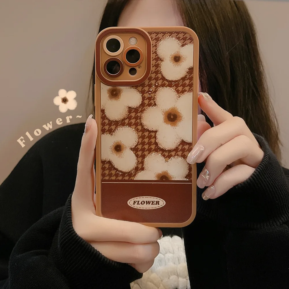 Retro chocolate Plaid sweet sakura flowers art Phone Case For iPhone 13 12 11 Pro Max XR Xs Max X 7 8 Plus Case Cute Soft Cover
Retro chocolate Plaid sweet sakura flowers art Phone Case For iPhone 13 12 11 Pro Max XR Xs Max X 7 8 Plus Case Cute Soft Cover