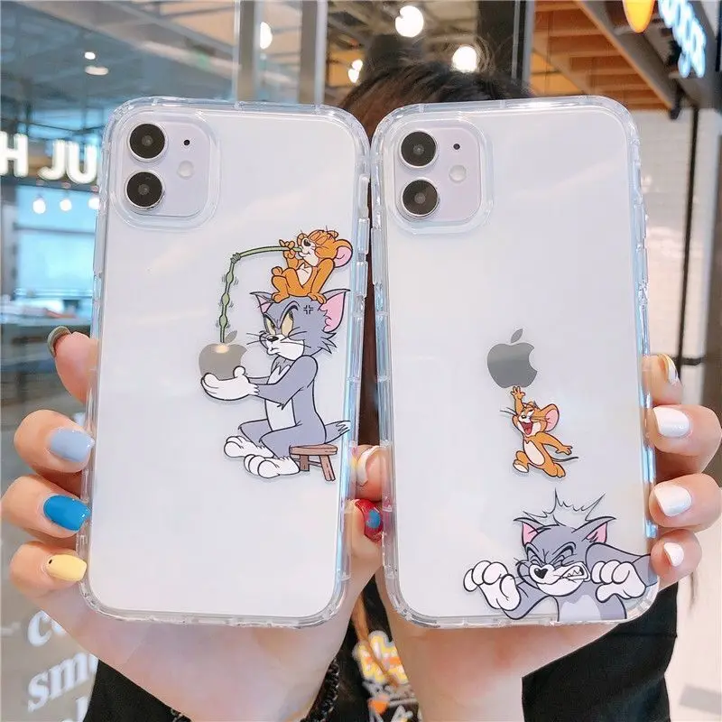 Creative Cartoon Cat Mouse Phone Cases For iPhone 14 13 12 11 Pro Max Mini XR X XS MAX 8 7 Plus Transparent Cover 
Creative Cartoon Cat Mouse Phone Cases For iPhone 14 13 12 11 Pro Max Mini XR X XS MAX 8 7 Plus Transparent Cover