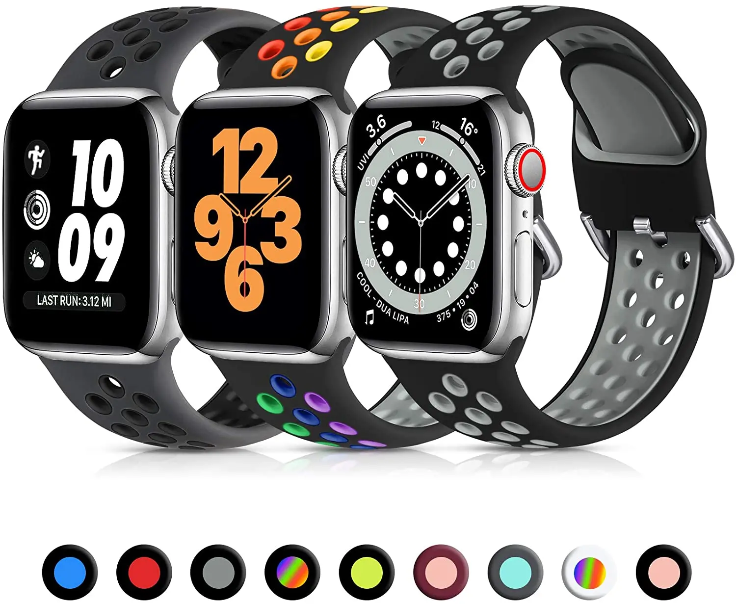 Soft silicone strap For Apple watch Ultra 49mm 8 7 45mm 41mm Sports breathable wristband For iwatch 6 5 3 SE 44mm 42mm 40mm Band 
Soft silicone strap For Apple watch Ultra 49mm 8 7 45mm 41mm Sports breathable wristband For iwatch 6 5 3 SE 44mm 42mm 40mm Band
