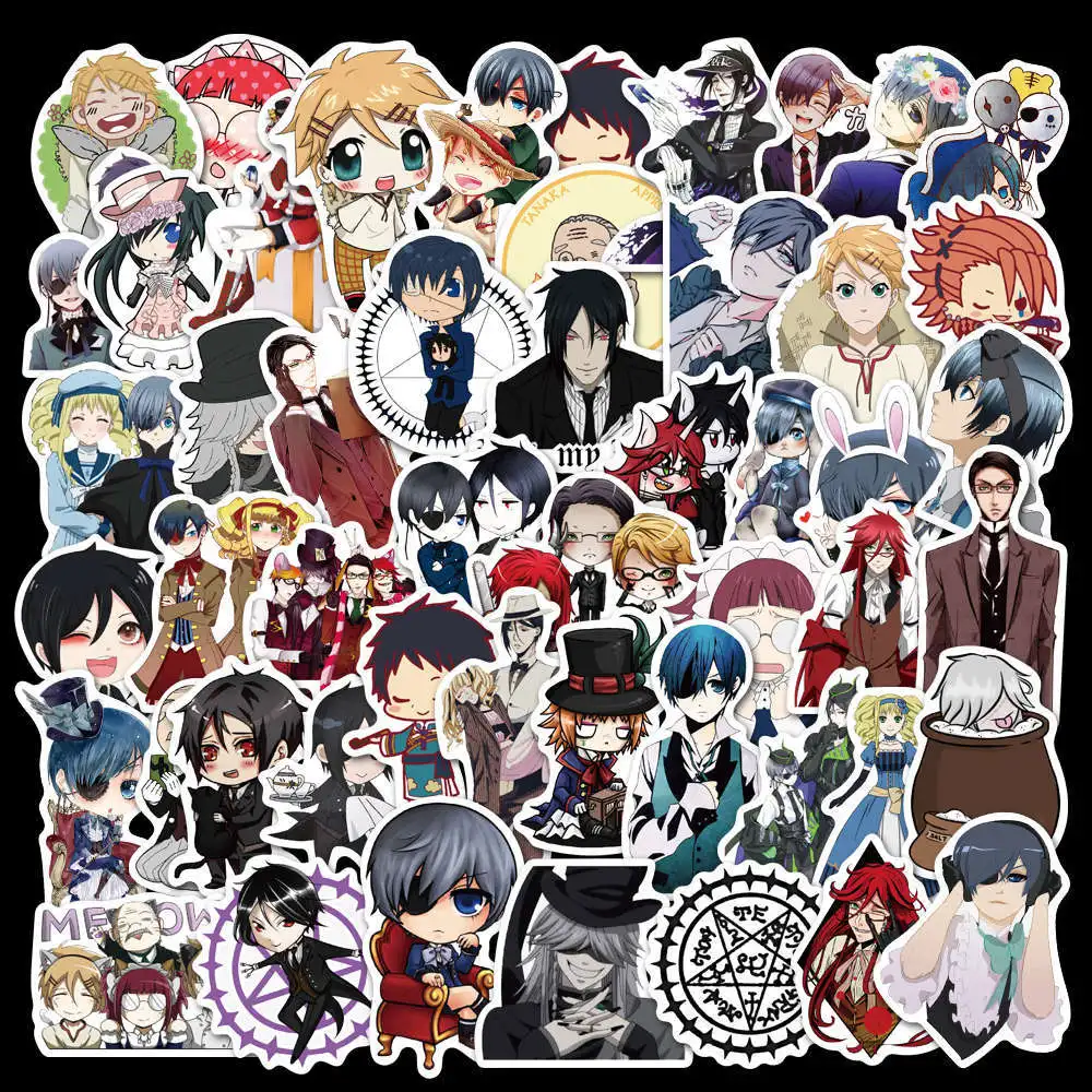 50 sheets/Set Anime Black Butler Graffiti Sticker Personality Suitcase Water Cup Skateboard Cartoon Waterproof Sticker Removable
50 sheets/Set Anime Black Butler Graffiti Sticker Personality Suitcase Water Cup Skateboard Cartoon Waterproof Sticker Removable
