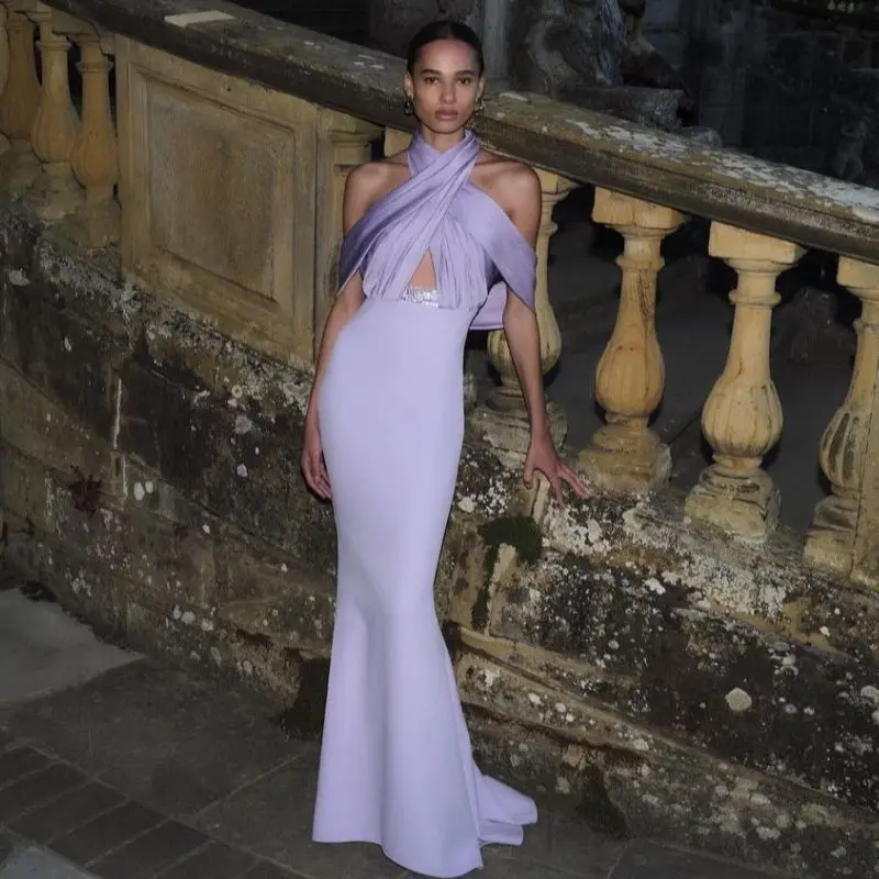 Halter Lavender Matte Satin Mermaid Long Evening Dress Light Purple Elegant Woman Clothes Simple Prom Dress For Wedding
Halter Lavender Matte Satin Mermaid Long Evening Dress Light Purple Elegant Woman Clothes Simple Prom Dress For Wedding
