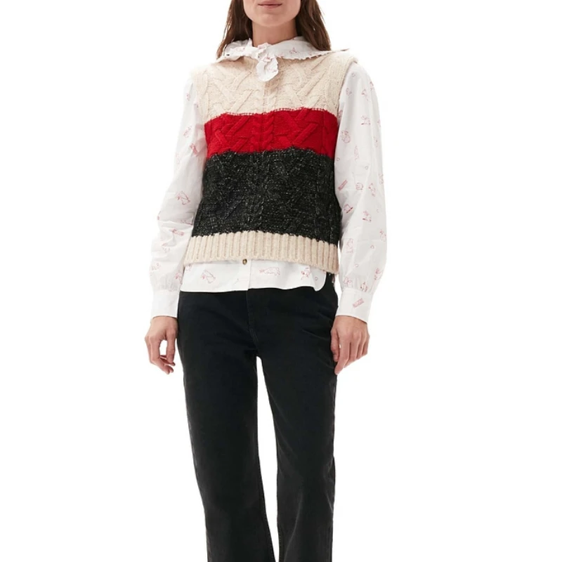 Women's O-neck Color Blocked Twisted Sweater Vest 2023 New Ladies Sleeveless Vintage Slim Knit Pullover Female Knitwear Top
Women's O-neck Color Blocked Twisted Sweater Vest 2023 New Ladies Sleeveless Vintage Slim Knit Pullover Female Knitwear Top