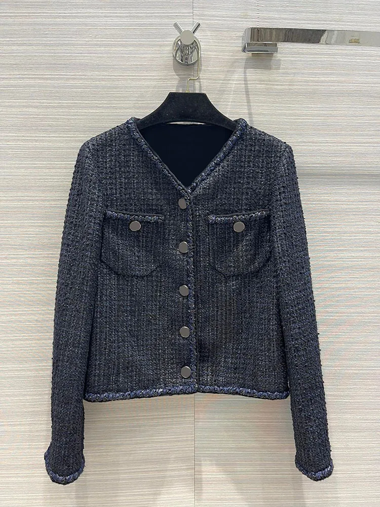 Luxury Woven Short Jacket Coat 2022 Autumn Single Breasted Long Sleeve V-neck Coats Cardigan Women High-end Pockets Jackets
Luxury Woven Short Jacket Coat 2022 Autumn Single Breasted Long Sleeve V-neck Coats Cardigan Women High-end Pockets Jackets