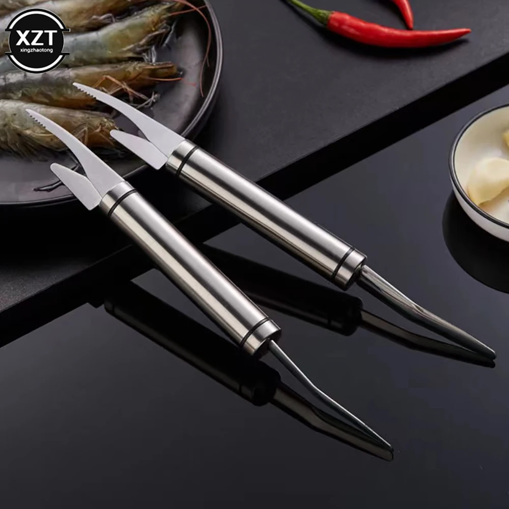 Stainless Multifunctional Fast Shrimp Peeler 6 In 1 Fish Knife Shrimp Line Cutting /Scraping /Digging Knife Kitchen Seafood Tool 
Stainless Multifunctional Fast Shrimp Peeler 6 In 1 Fish Knife Shrimp Line Cutting /Scraping /Digging Knife Kitchen Seafood Tool
