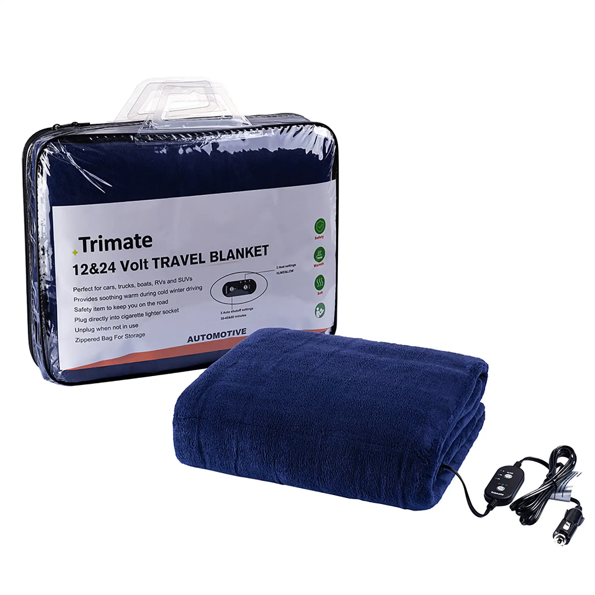 Electric Car Heating blanket, Plush by -- 3 Heat Settings, Auto Shutoff, Washable, 55" X 40", Plugs into Car’s 12v and Truck
Electric Car Heating blanket, Plush by -- 3 Heat Settings, Auto Shutoff, Washable, 55" X 40", Plugs into Car’s 12v and Truck