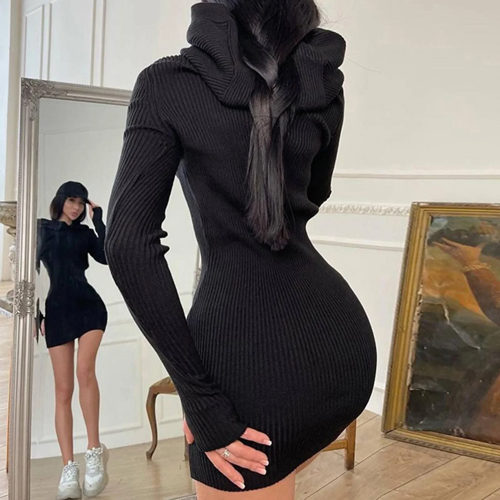 2021 Women Sexy Autumn Winter Solid Color Long Sleeve Slim Mini Dress knitted sweater dresses robe vestidos S-2XL Hot New
2021 Women Sexy Autumn Winter Solid Color Long Sleeve Slim Mini Dress knitted sweater dresses robe vestidos S-2XL Hot New
