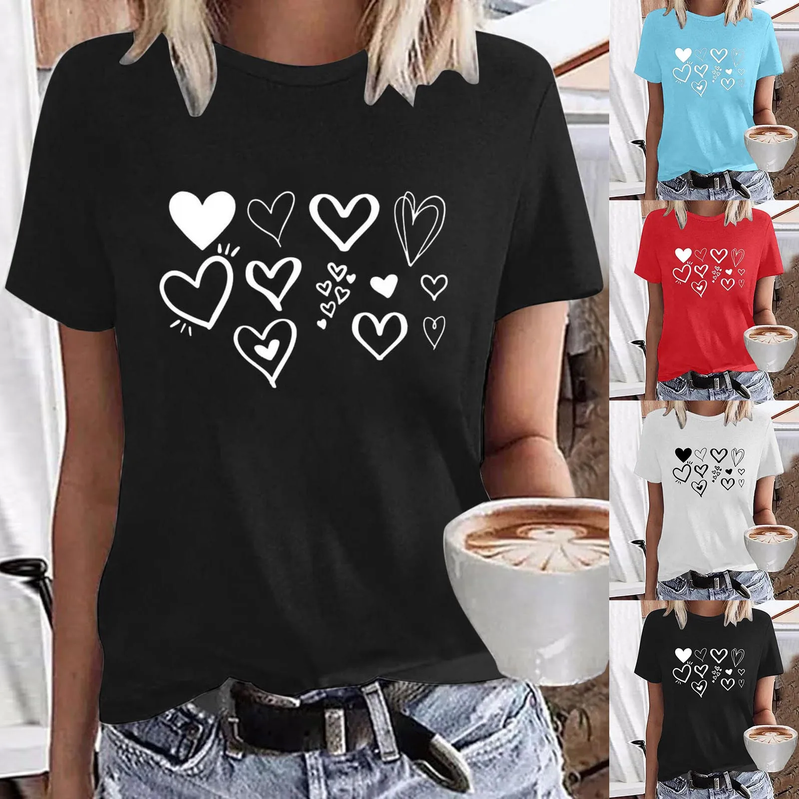 Womens Fashion Valentine's Day Short Sleeve Crew Neck Top Tee Shirt Blouse Cotton Long Sleeve Workout Shirt
Womens Fashion Valentine's Day Short Sleeve Crew Neck Top Tee Shirt Blouse Cotton Long Sleeve Workout Shirt