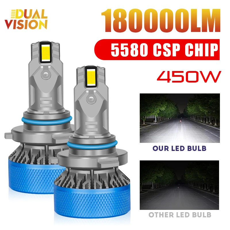 

180000LM 450W H7 LED Car Headlights Bulbs Canbus H11 H4 HB3 9005 HB4 9006 H8 H9 9012 HIR2 High Power Led Spotlights For Vehicles