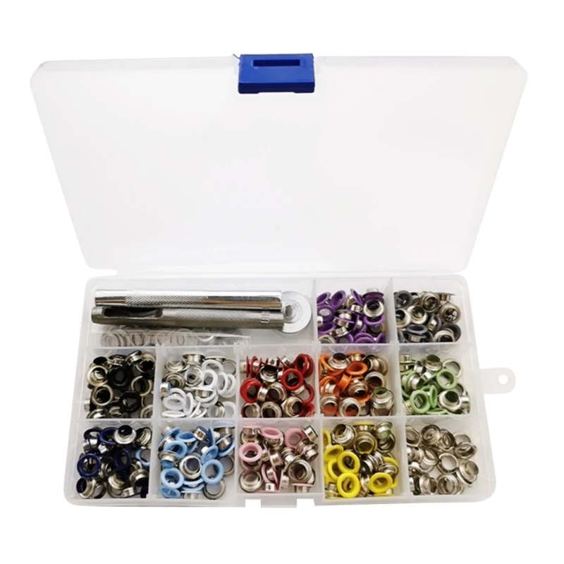 360 Sets 6mm Multi-Color Grommets Eyelet with 3xHole Tool and Storage Case for DIY Crafts and Fabric Curtains
360 Sets 6mm Multi-Color Grommets Eyelet with 3xHole Tool and Storage Case for DIY Crafts and Fabric Curtains