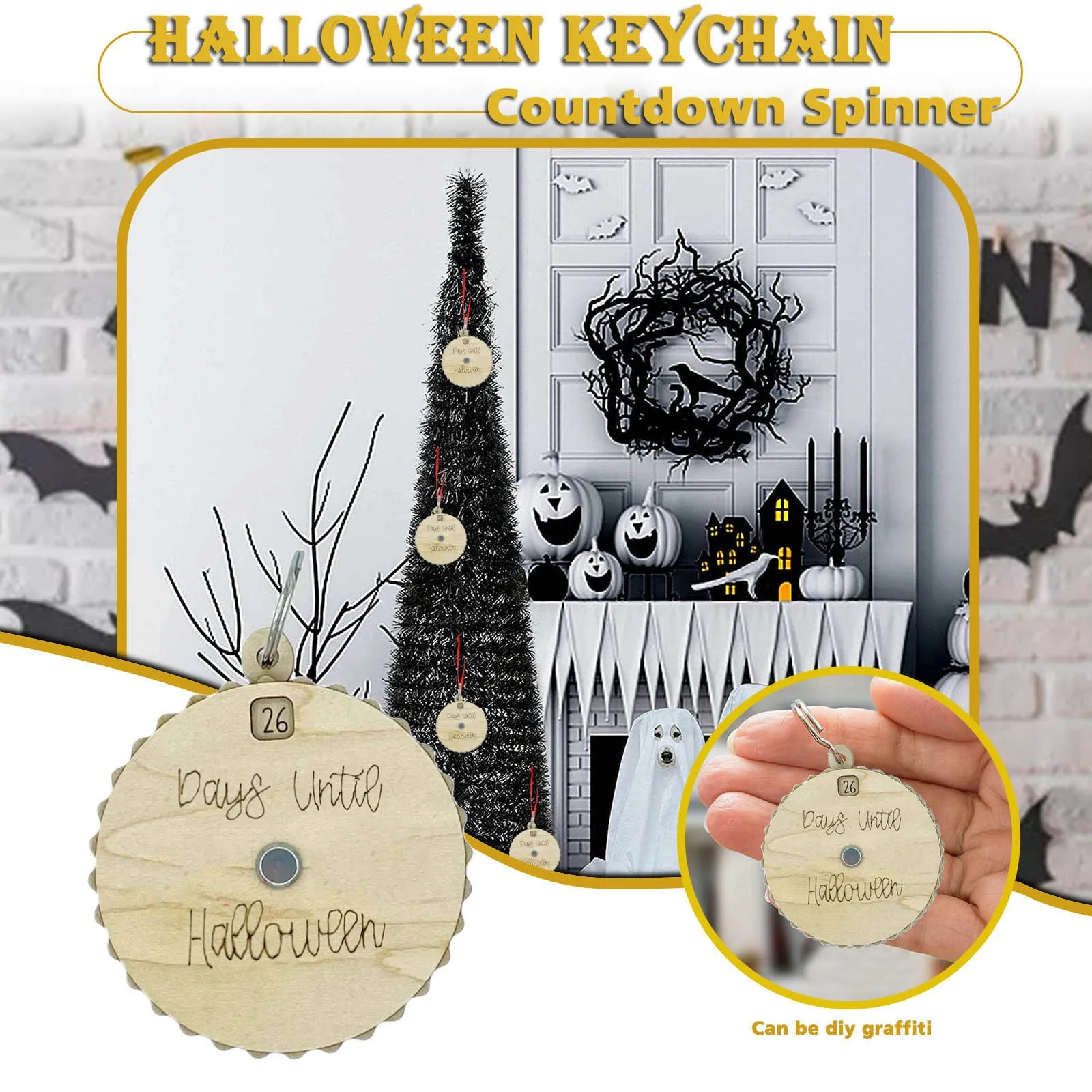 

Countdown- Toning Halloween 30 Pendant Days Keychain DIY Creative Decoration & Hangs