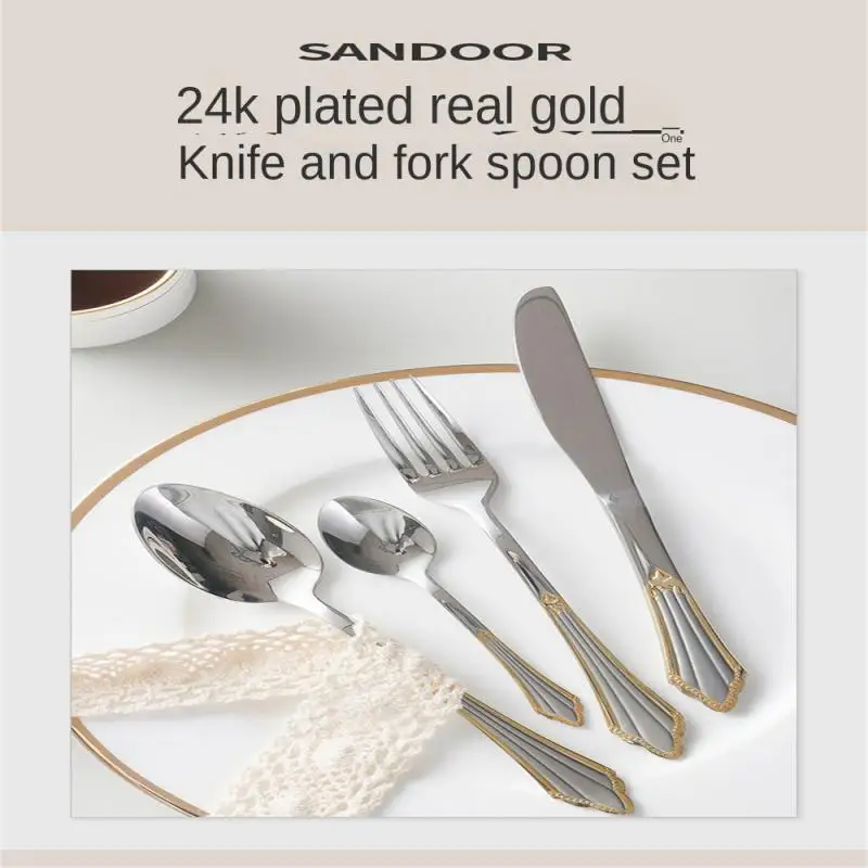 Mirror Polishing English Tableware Stainless Steel Gold-plated Knife Fork Spoon Ins Wind England Cutlery Set Spoon
Mirror Polishing English Tableware Stainless Steel Gold-plated Knife Fork Spoon Ins Wind England Cutlery Set Spoon