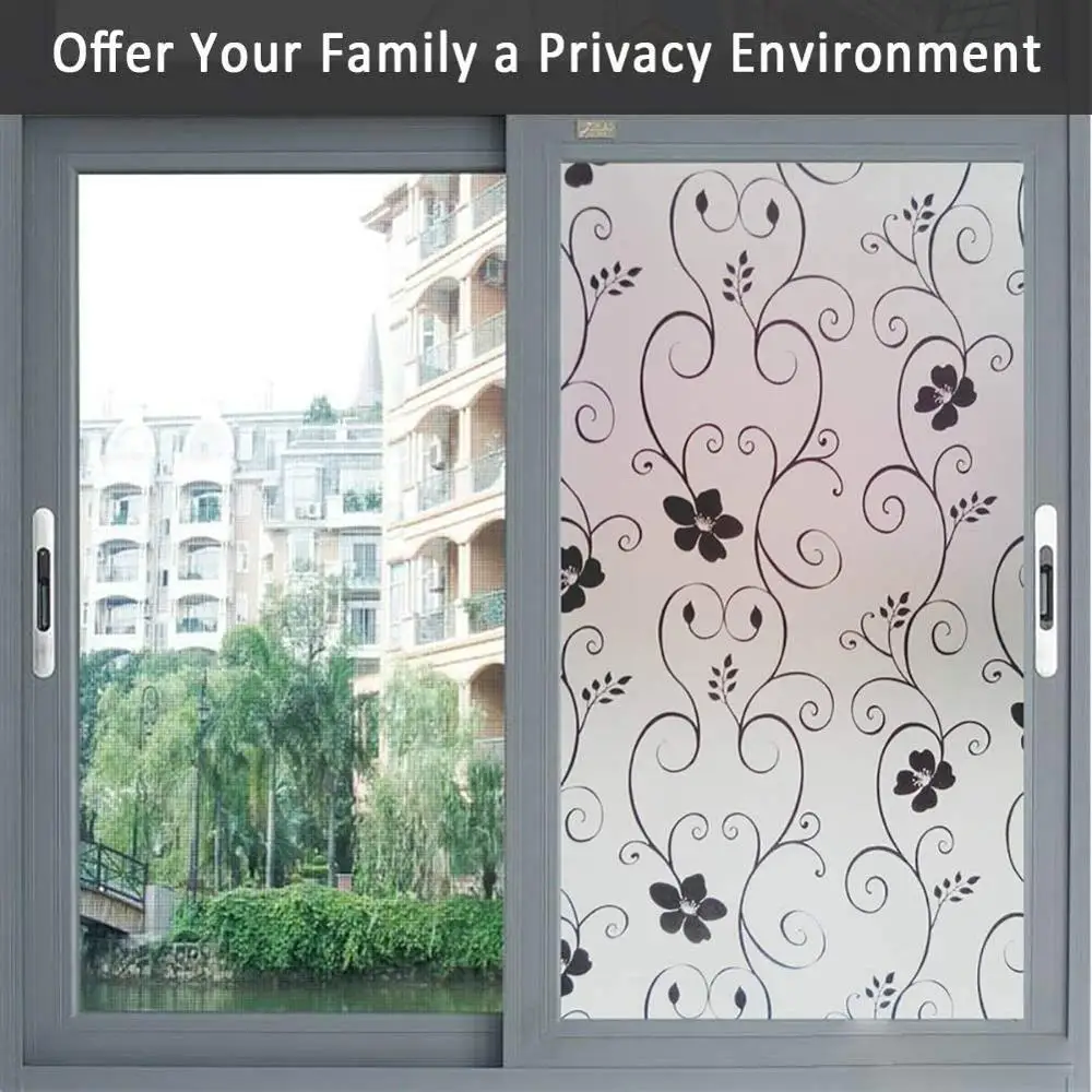 Защитная пленка для окон с черными цветами 
Защитная пленка для окон с черными цветами