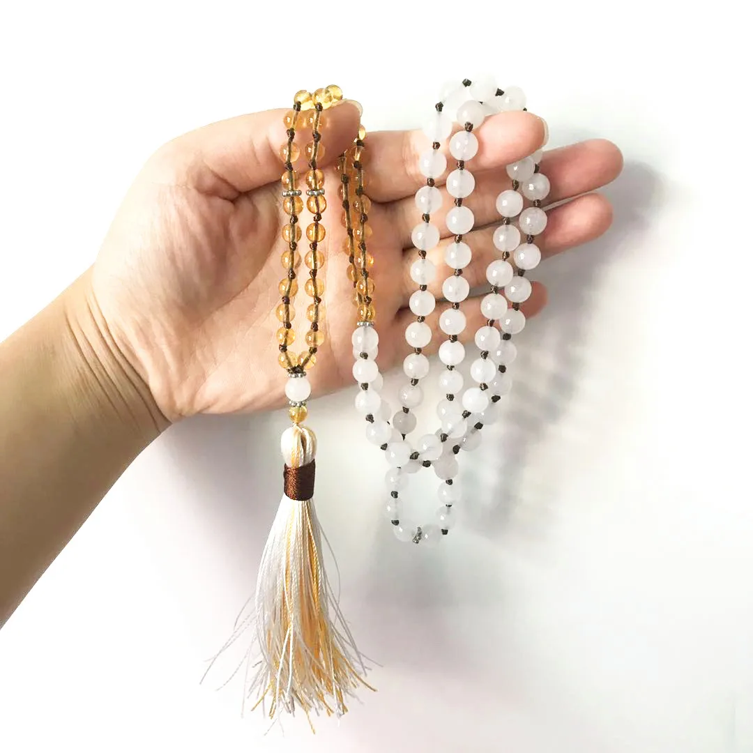 Ожерелье из белых нефритов и желтого кварца ручной работы, 108 Mala Beads, ожерелье, буддистское медитационное ожерелье, Молитвенное ожерелье s
Ожерелье из белых нефритов и желтого кварца ручной работы, 108 Mala Beads, ожерелье, буддистское медитационное ожерелье, Молитвенное ожерелье s