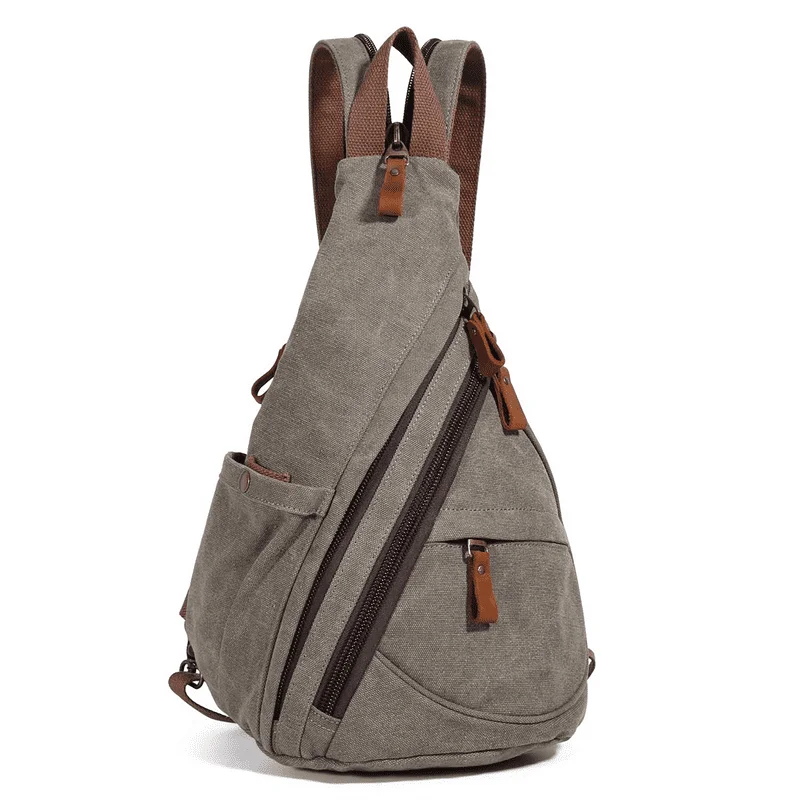 

Canvas Sling Bag Small Crossbody Backpack Casual Daypack Outdoor for Men Women (Olive Green)