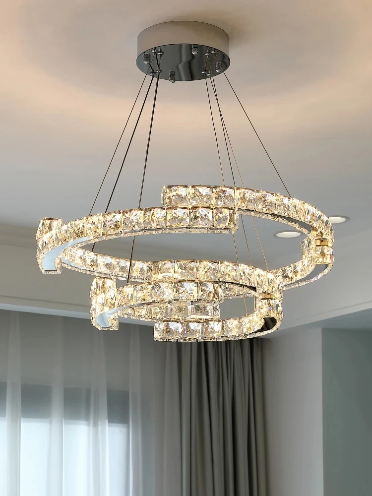 Modern Creative Ring Crystal Chandelier Stainless Steel Gold Silver Hanging Lamp Living Room Bedroom Restaurant Decoration Lamps
Modern Creative Ring Crystal Chandelier Stainless Steel Gold Silver Hanging Lamp Living Room Bedroom Restaurant Decoration Lamps