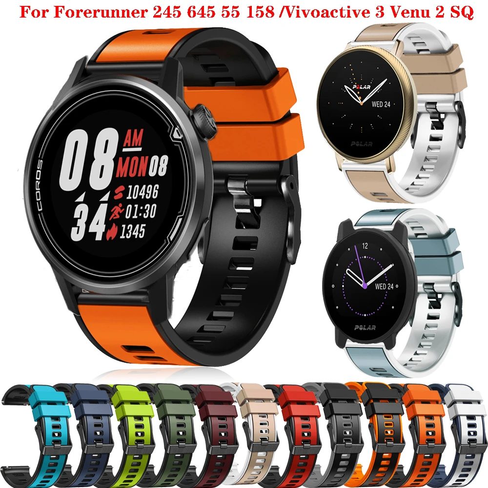 20mm Silicone Watchband Strap For Garmin Forerunner 245 645 /Vivoactive 3 Venu 2 Plus SQ Forerunner 55 158 Vivomove HR Wristband
20mm Silicone Watchband Strap For Garmin Forerunner 245 645 /Vivoactive 3 Venu 2 Plus SQ Forerunner 55 158 Vivomove HR Wristband