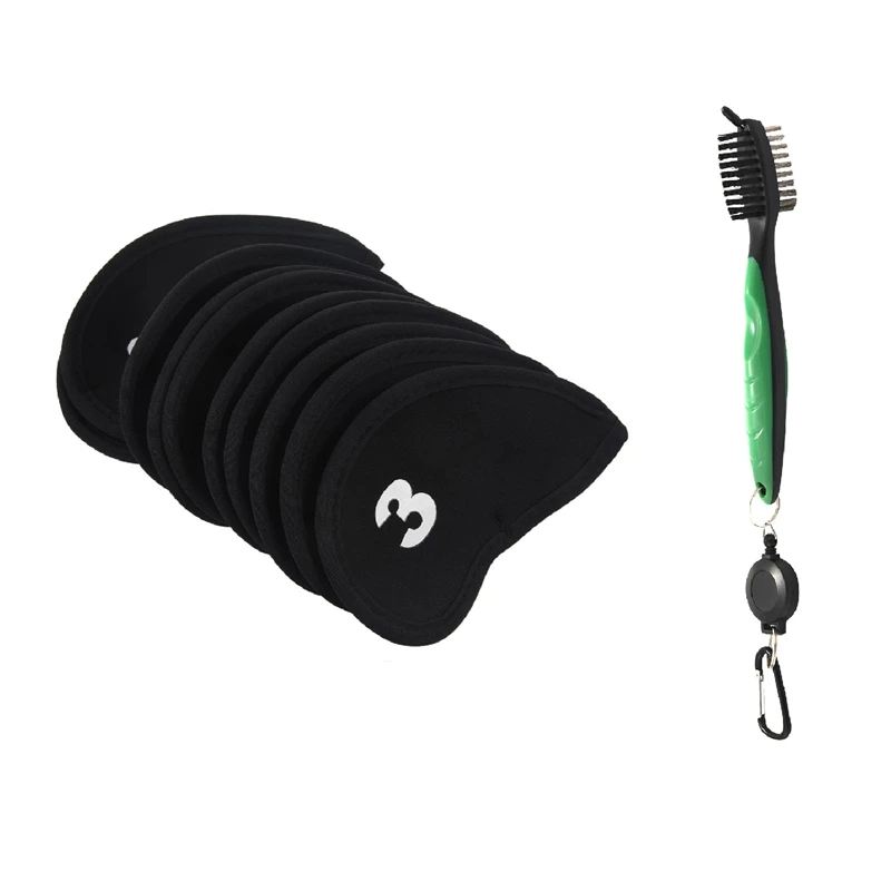 10Pcs Golf Iron Head Cover Club Wedge Protective Headcovers & 1 Pcs Golf Brush Retractable Zipper Aluminum Carabiner
10Pcs Golf Iron Head Cover Club Wedge Protective Headcovers & 1 Pcs Golf Brush Retractable Zipper Aluminum Carabiner