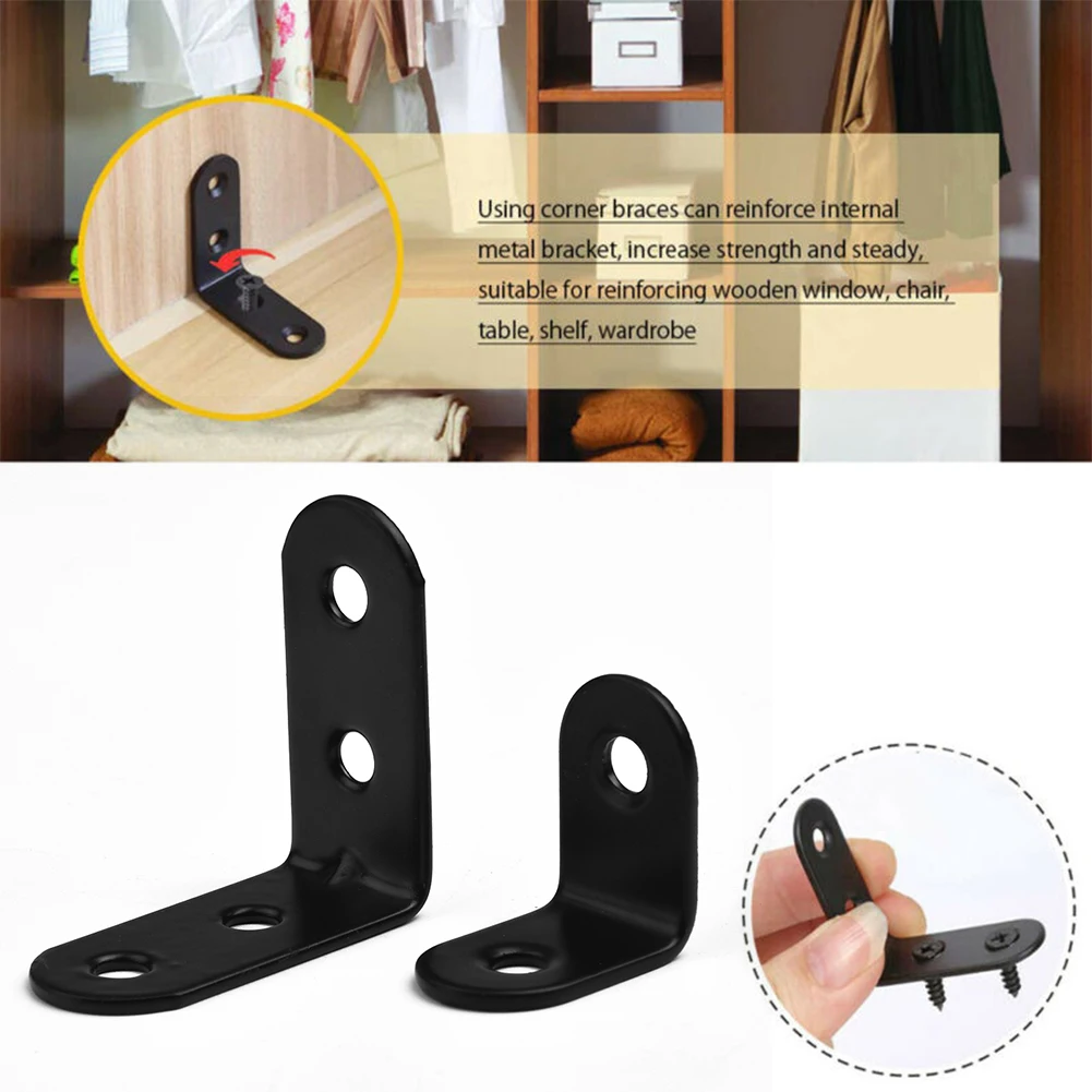 Joint L Shaped Brackets Set Stainless Steel Support With Screws 10pcs Accessories Anti rust Black DIY Equipment
Joint L Shaped Brackets Set Stainless Steel Support With Screws 10pcs Accessories Anti rust Black DIY Equipment