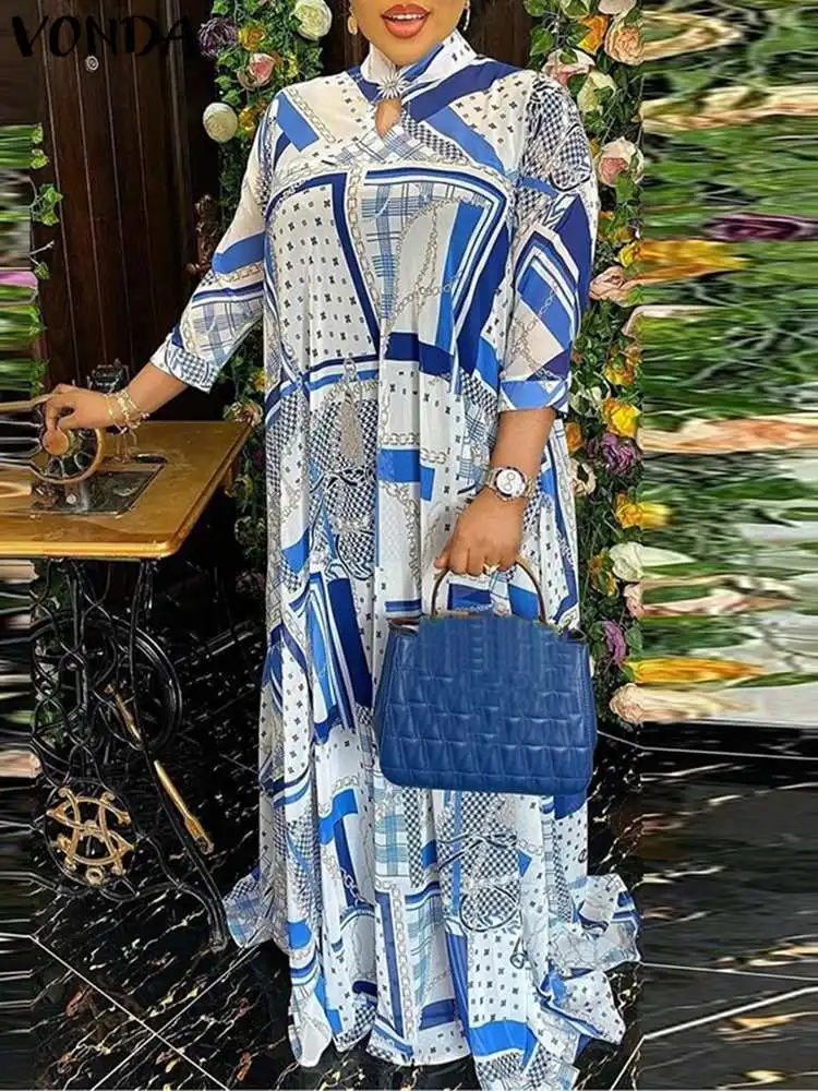 VONDA Plus Size Summer Printed Maxi Sundress 2022 Bohemian Women 3/4 Sleeve Casual Party Pleated Dress Hollow Summer Vestidos
VONDA Plus Size Summer Printed Maxi Sundress 2022 Bohemian Women 3/4 Sleeve Casual Party Pleated Dress Hollow Summer Vestidos