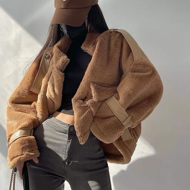 WOMENGAGA girl fashionable stand collar zipper jacket loose thin warm imitation fur plush Jacket Women Quilted coat YG2S
WOMENGAGA girl fashionable stand collar zipper jacket loose thin warm imitation fur plush Jacket Women Quilted coat YG2S