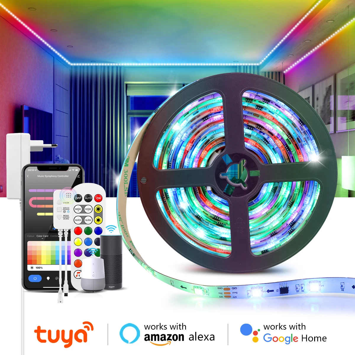 Tuya Smart Life Colorful LED Strip Waterproof WiFi Music WS2811 Neon RGB LED Light Tape Home Decor Work with Alexa Google Home
Tuya Smart Life Colorful LED Strip Waterproof WiFi Music WS2811 Neon RGB LED Light Tape Home Decor Work with Alexa Google Home