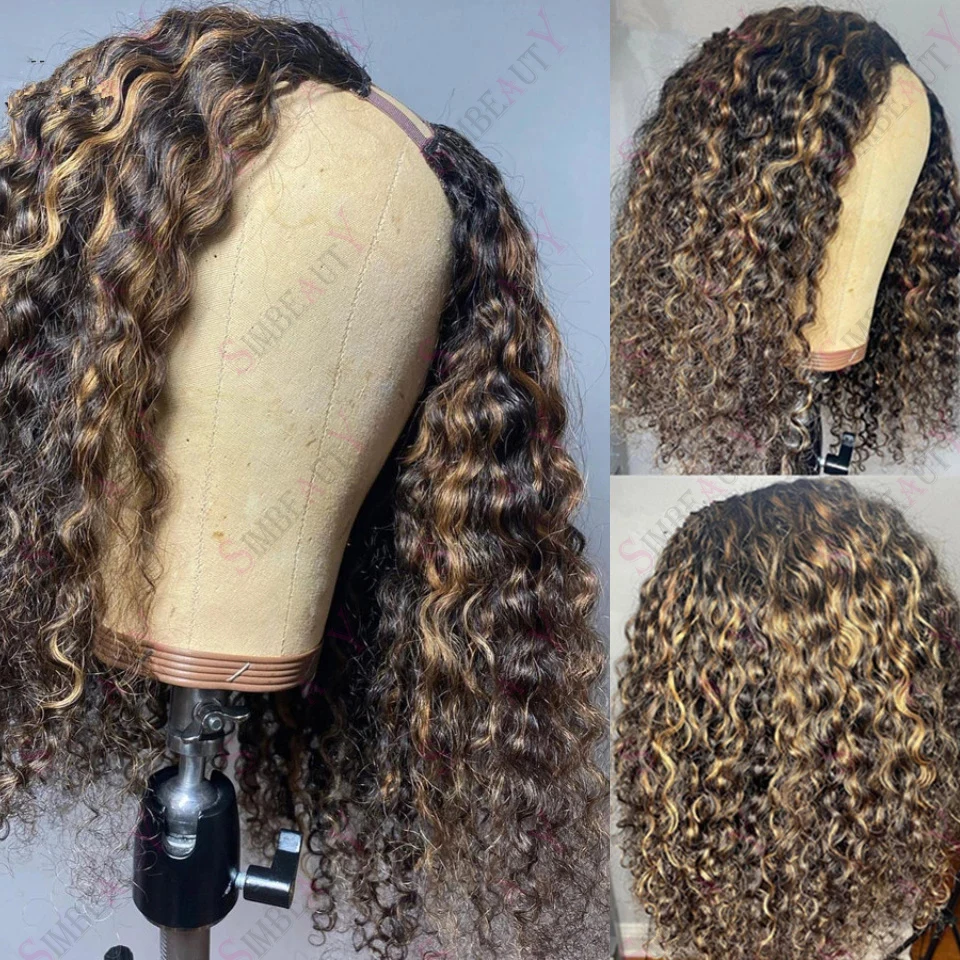 Jerry Curly U Part Wig Highlight Blonde Glueless 1X4 U Part Human Hair Wig Water Wave Ombre Dark Root Machine Made Half Wigs
Jerry Curly U Part Wig Highlight Blonde Glueless 1X4 U Part Human Hair Wig Water Wave Ombre Dark Root Machine Made Half Wigs
