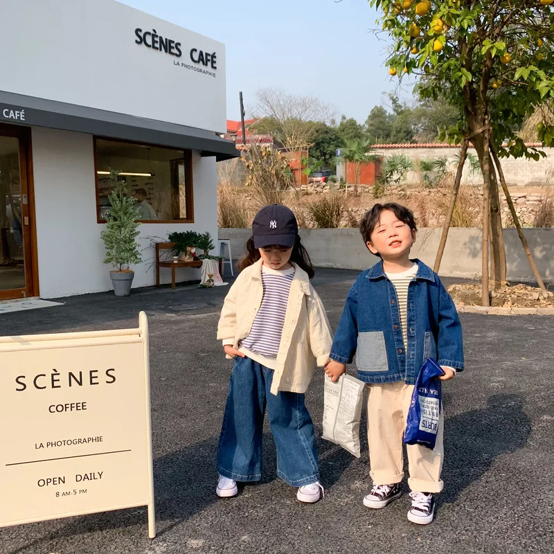 2022 Spring Fall Children Denim Jacket Boys Girls Casual Fashion Coat 1-8 Years Kids Turn-Down Collar Long Sleeve Clothes Tops
2022 Spring Fall Children Denim Jacket Boys Girls Casual Fashion Coat 1-8 Years Kids Turn-Down Collar Long Sleeve Clothes Tops