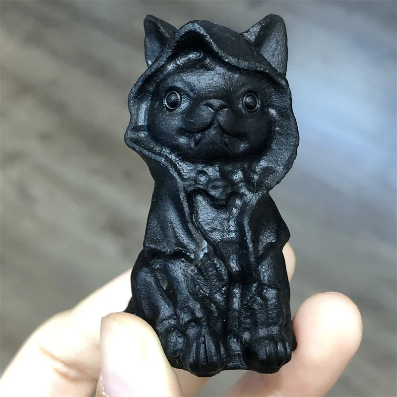 Natural Obsidian Magic Wizard Cat Crystal Carved Statue Home Ornament Art Collectible Gift 1pcs
Natural Obsidian Magic Wizard Cat Crystal Carved Statue Home Ornament Art Collectible Gift 1pcs
