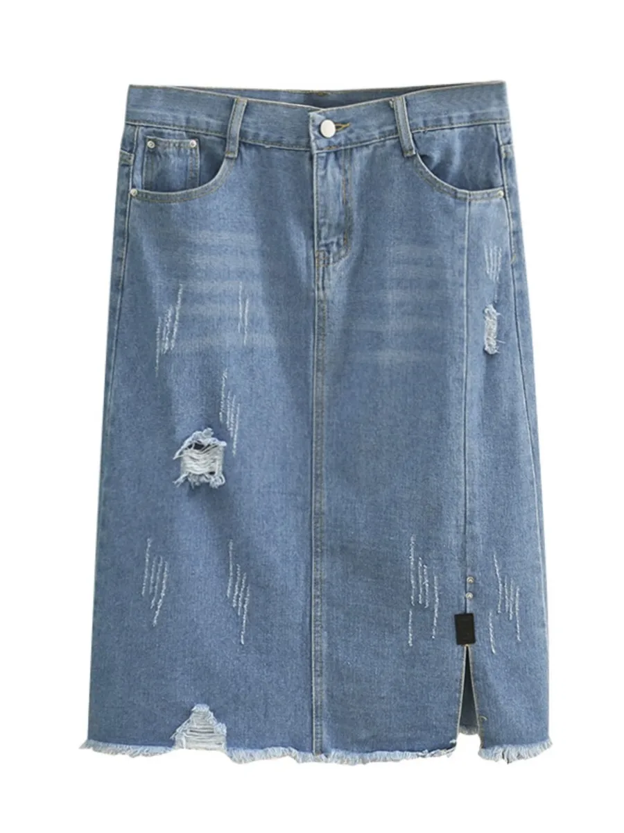 Denim Skirt Women Clothes Cotton Vintage Solid A-LINE Pockets Mid-Calf Empire Waist Holes Bottoms
Denim Skirt Women Clothes Cotton Vintage Solid A-LINE Pockets Mid-Calf Empire Waist Holes Bottoms