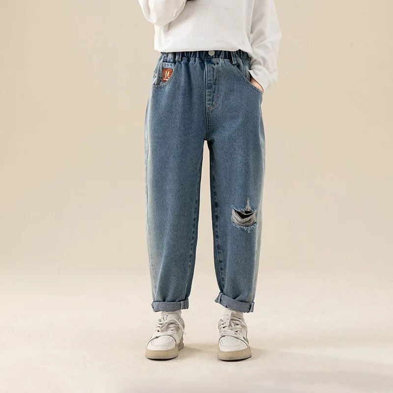 Джинсы для девочек, новинка 2023, весенне-осенние детские брюки, штаны, женские брюки с разбитыми краями 7-186 
Джинсы для девочек, новинка 2023, весенне-осенние детские брюки, штаны, женские брюки с разбитыми краями 7-186