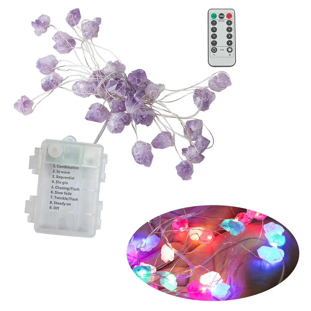 NEW 3M 30LED Outdoor Light String Fairy Garland Battery/USB Power Natural Amethyst Decor Lights Crystal Stones String Lights
NEW 3M 30LED Outdoor Light String Fairy Garland Battery/USB Power Natural Amethyst Decor Lights Crystal Stones String Lights