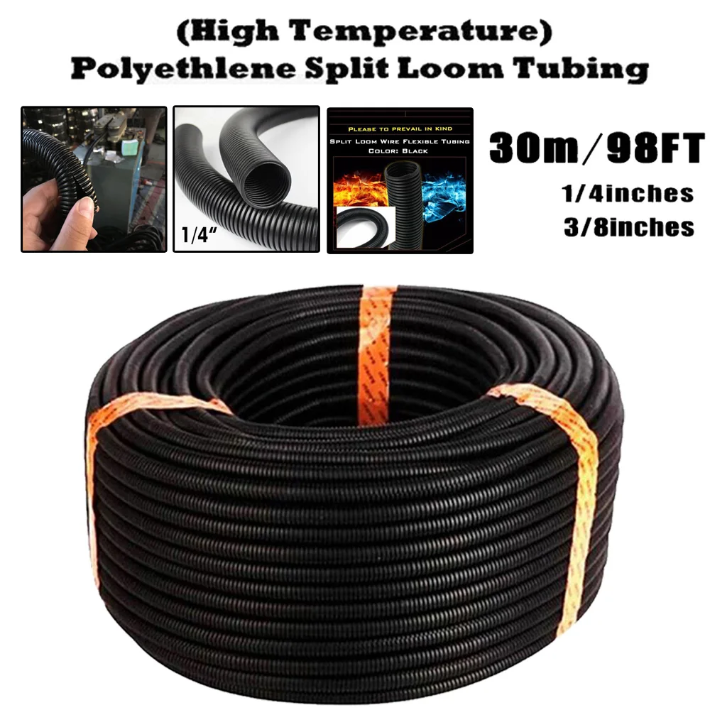 98FT Corrugated Pipe 1/4" 3/8" Protective Tube Car Cable Heat Resistant Insulation Tube Harness Motor Electrical Wire Protection
98FT Corrugated Pipe 1/4" 3/8" Protective Tube Car Cable Heat Resistant Insulation Tube Harness Motor Electrical Wire Protection