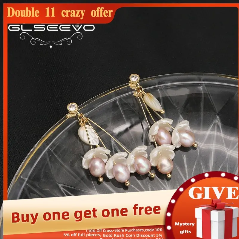 GLSEEVO Golden Natural Freshwater Pearls Women's Stud Earrings Fashion High Quality Jewelry Luxury Wedding Jewelry 2022
GLSEEVO Golden Natural Freshwater Pearls Women's Stud Earrings Fashion High Quality Jewelry Luxury Wedding Jewelry 2022