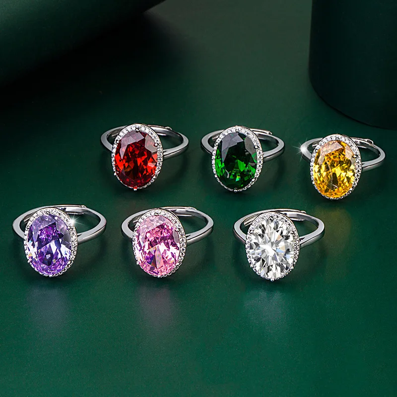 Emerald Color Treasure Set Goose Egg Stone Ring Open Adjustable Copper Set Zircon Jewelry Ring Bridal Wedding Accessories
Emerald Color Treasure Set Goose Egg Stone Ring Open Adjustable Copper Set Zircon Jewelry Ring Bridal Wedding Accessories