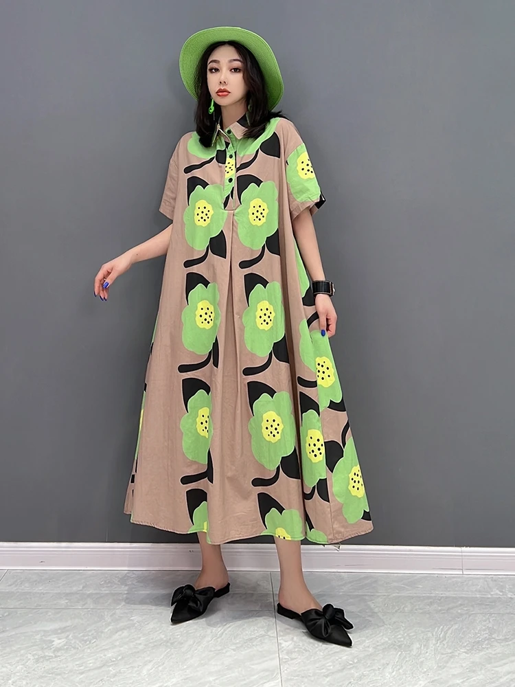 SuperAen 2022 Summer New Korean Fashion Thin Shirt Dress Flower Print Women's Casual A-LINE Long Dress
SuperAen 2022 Summer New Korean Fashion Thin Shirt Dress Flower Print Women's Casual A-LINE Long Dress