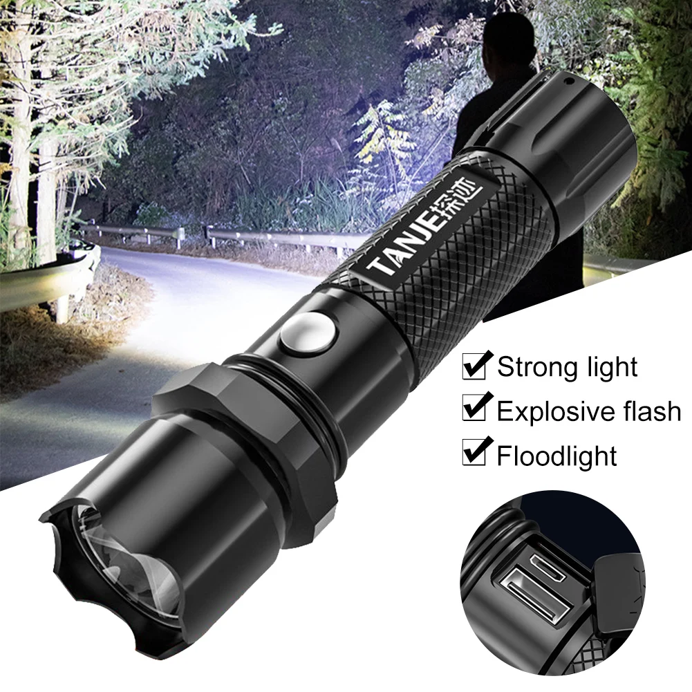 Powerful LED Flashlight Super Bright Hand Torch USB Rechargeable Waterproof Flash Light With 3 Modes Household Camping Light
Powerful LED Flashlight Super Bright Hand Torch USB Rechargeable Waterproof Flash Light With 3 Modes Household Camping Light